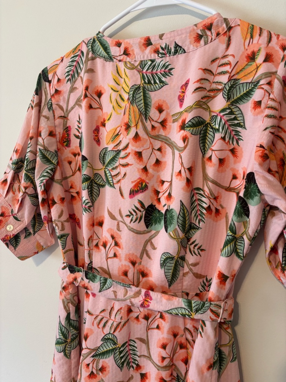 LOFT Pink Floral Graduation Dress Women Midi Dress Size 0 - Picture 8 of 9